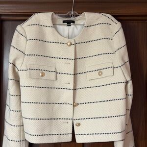 Ann Taylor Cream and Black Striped Blazer